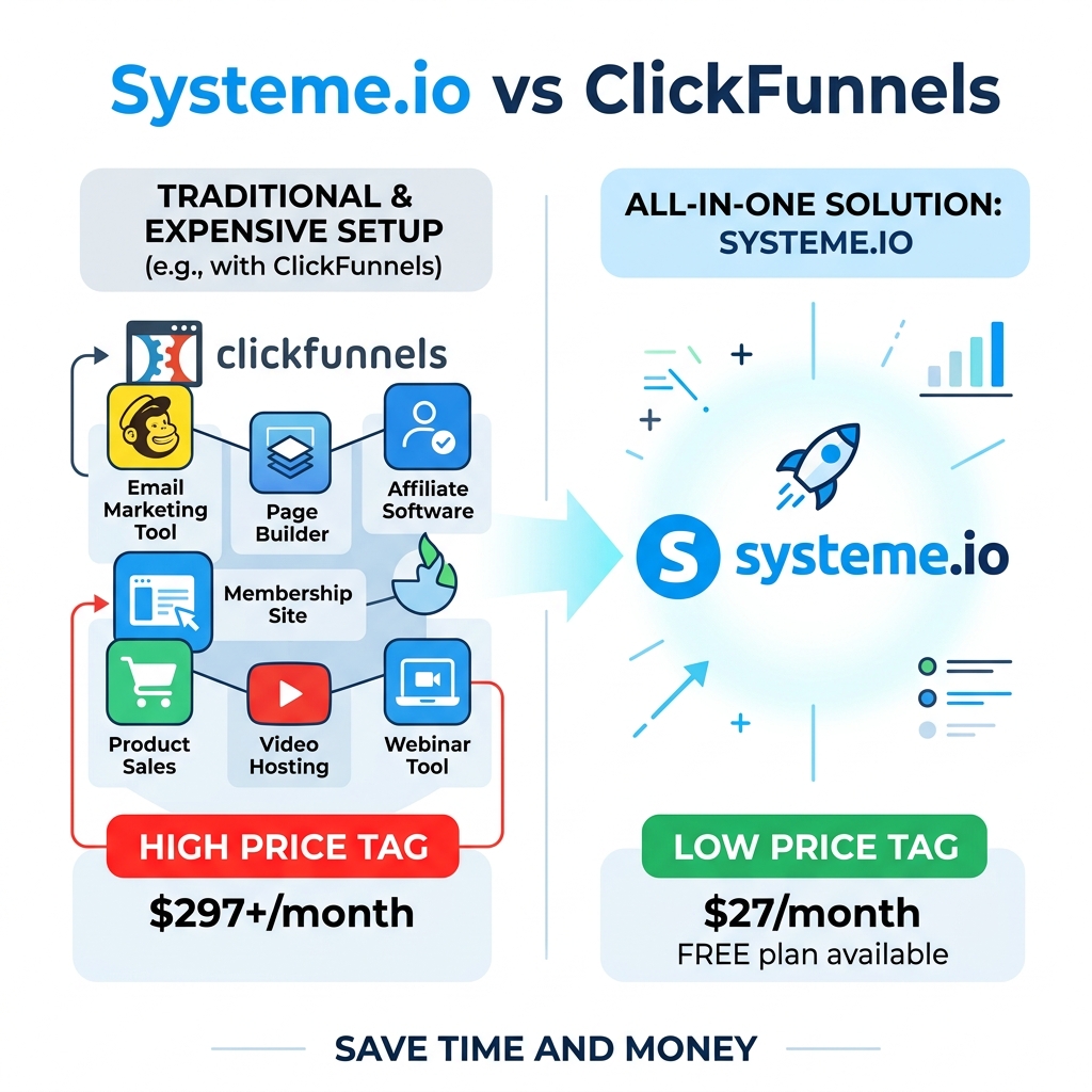 Systeme.io vs ClickFunnels Comparison